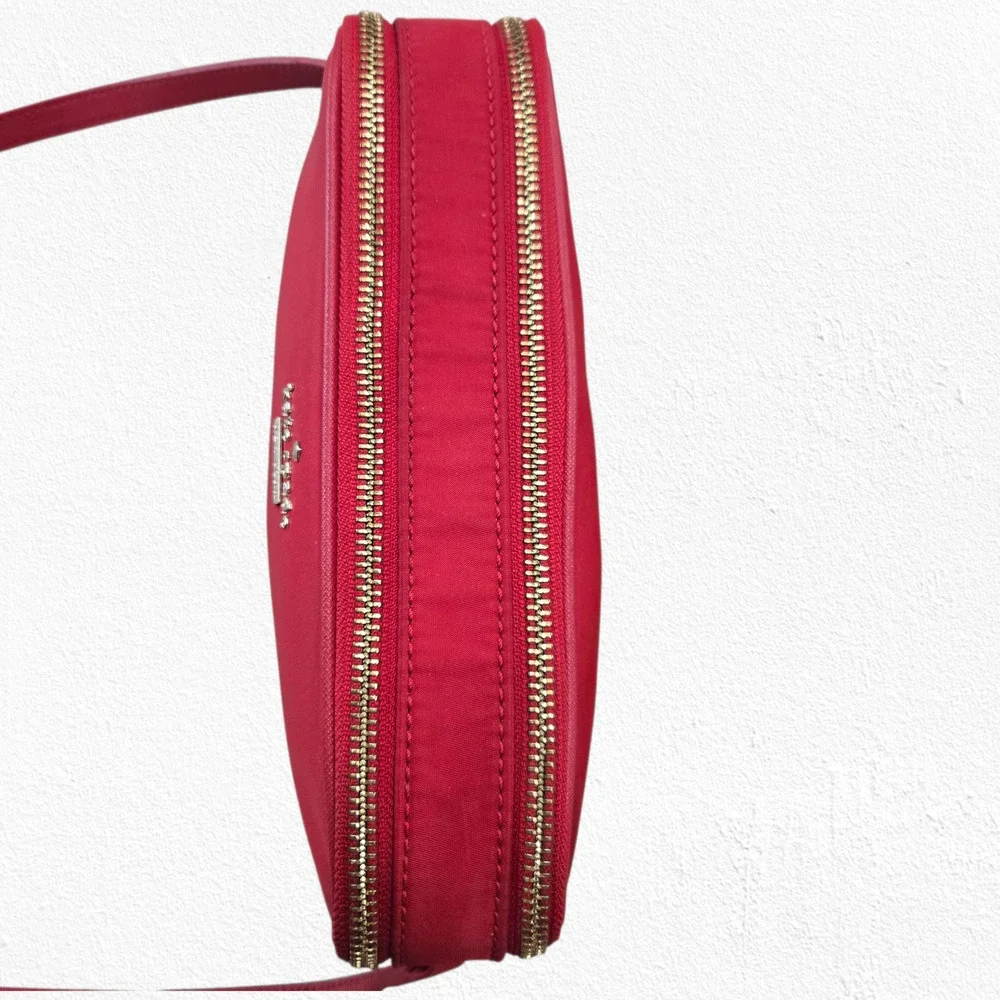 Kate Spade Red Nylon Crossbody Bag Stripe Lining Adjustable Strap Shoulder Purse